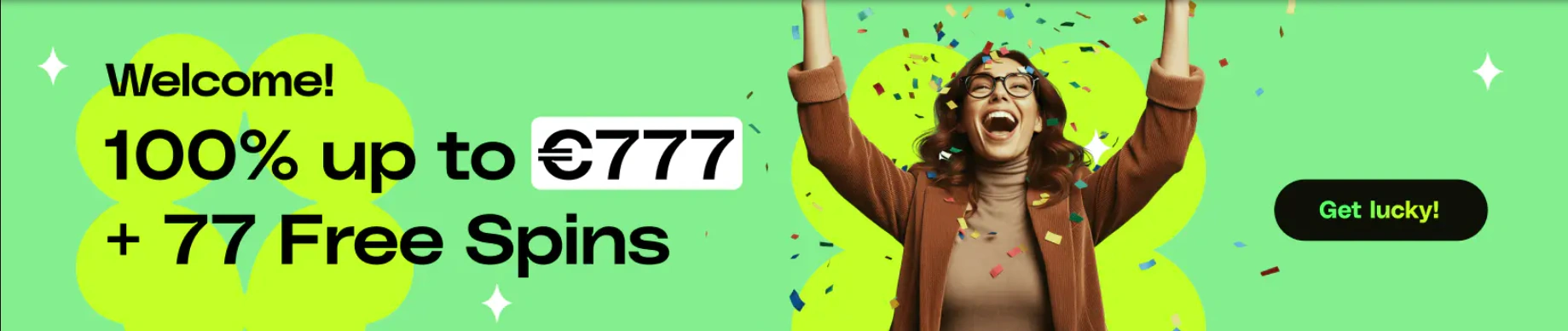 Lucky Pays Casino £777 welcome bonus banner